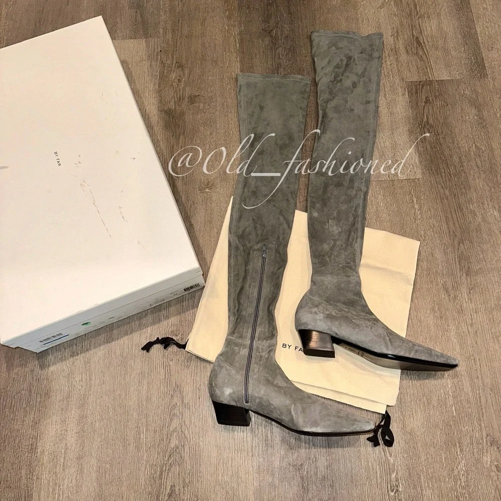 BY FAR Suede OTK Boots